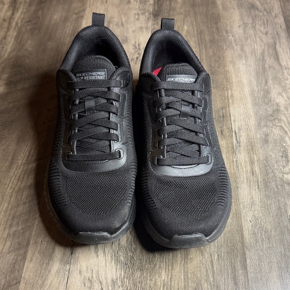 Skechers Men's Black Slip Resistant  Athletic Sneakers